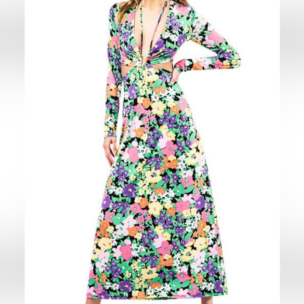 AFRM - stretchy flower dress